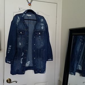 Distressed denim jacket